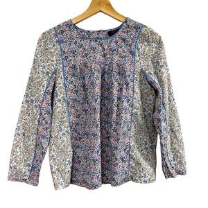 J Crew Liberty Art Fabric Blouse - size 6